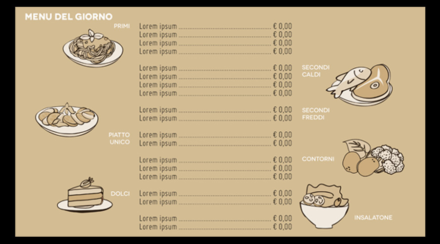 Digital menu board for Schermo Bakery