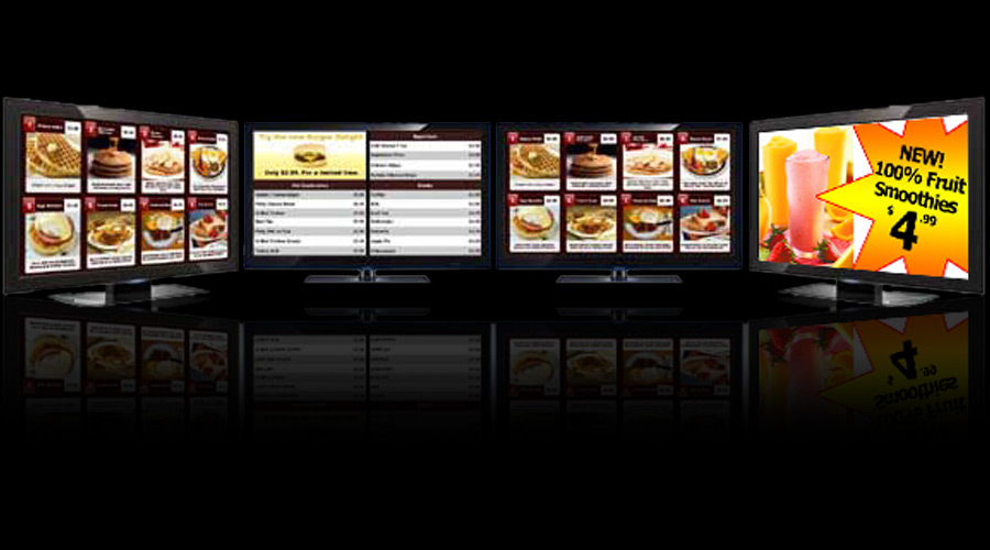 Sample 4x1 digital menu board